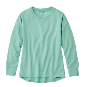 L.L. Bean Teal Soft Flex Pullover Sweatshirt Crewneck Drop Sleeve Lounge Sz XLP